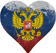 Drapeaux Europe Russie Coeur 