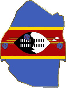 Drapeaux Afrique Eswatini carte 