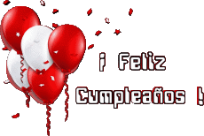 Messagi Spagnolo Feliz Cumpleaños Globos - Confeti 003 
