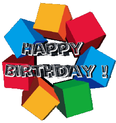 Mensajes Inglés Happy Birthday Abstract - Geometric Fondo transparente 004 