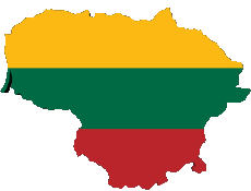 Banderas Europa Lituania Mapa 