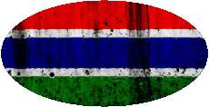 Fahnen Afrika Gambia Oval 01 