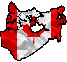 Flags America Canada Carte 