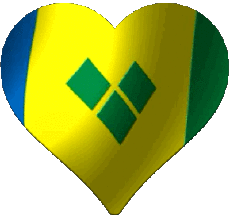 Banderas América San Vicente y las Granadinas Coeur 
