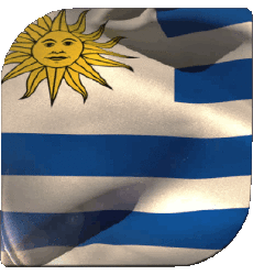 Drapeaux Amériques Uruguay Carré 