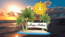 Messages Anglais Happy Holidays Fond Animé 004 