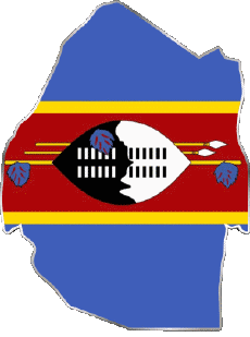Bandiere Africa Eswatini Carta Geografica 