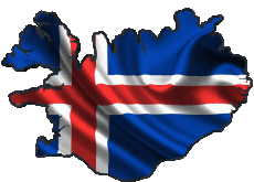 Bandiere Europa Islanda Carta Geografica 