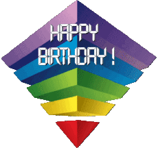 Mensajes Inglés Happy Birthday Abstract - Geometric Fondo transparente 010 