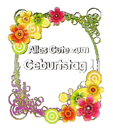Messagi Tedesco Alles Gute zum Geburtstag Blumen Sfondo trasparente 013 