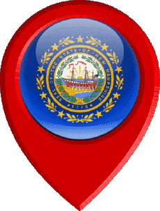 Fahnen Amerika U.S.A - States New Hampshire Standort-Pin 