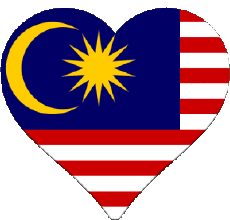 Banderas Asia Malasia Corazón 
