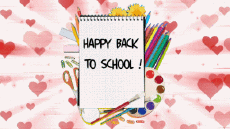 Mensajes Inglés Happy Back to School Fondo animado 006 