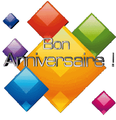 Nachrichten Französisch Bon Anniversaire Abstrait - Géométrique Transparenter Hintergrund 014 