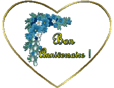 Messagi Francese Bon Anniversaire Floral Sfondo trasparente 002 