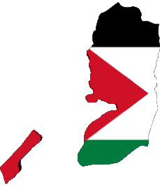 Flags Asia Palestine Map 