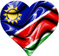 Drapeaux Afrique Namibie Coeur 