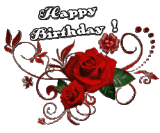 Messages Anglais Happy Birthday Floral 004 
