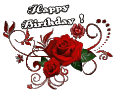 Nachrichten Englisch Happy Birthday Floral Transparenter Hintergrund 004 