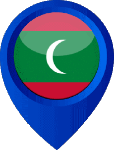 Drapeaux Asie Maldives Epingle de Localisation 