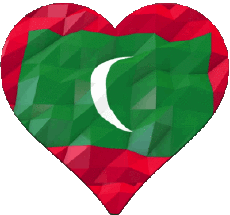 Banderas Asia Maldivas Corazón 