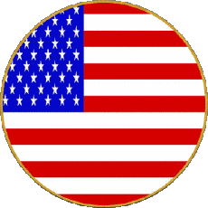 Drapeaux Amériques U.S.A Rond 