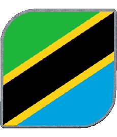 Drapeaux Afrique Tanzanie Carré 