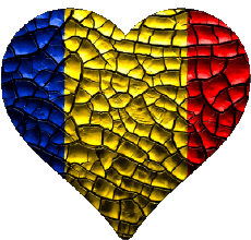 Flags Europe Romania Heart 