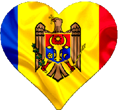 Drapeaux Europe Moldavie Coeur 