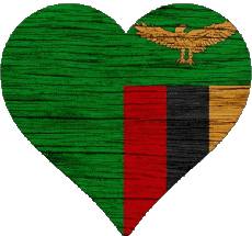 Bandiere Africa Zambia Cuore 