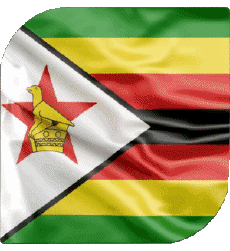Drapeaux Afrique Zimbabwe Carré 