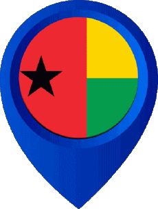 Flags Africa Guinea Bissau Location Pin 