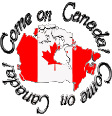 Mensajes Inglés Come on Canada Map - Flag 