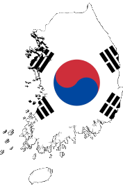 Flags Asia South Korea Map 