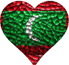 Drapeaux Asie Maldives Coeur 