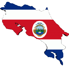 Bandiere America Costa Rica Carta Geografica 