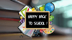 Mensajes Inglés Happy Back to School Fondo animado 003 
