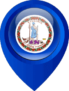 Flags America U.S.A - States Virginia Location Pin 