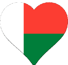 Banderas África Madagascar Corazón 