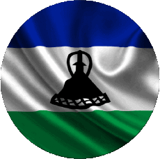 Drapeaux Afrique Lesotho Rond 