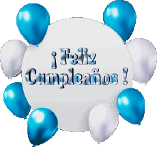 Messagi Spagnolo Feliz Cumpleaños Globos - Confeti 010 