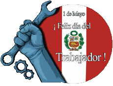 Messages Espagnol 1 de Mayo Feliz día del Trabajador - Perú 