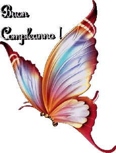 Nachrichten Italienisch Buon Compleanno Farfalle Transparenter Hintergrund 008 