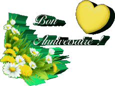 Mensajes Francés Bon Anniversaire Floral Fondo transparente 010 