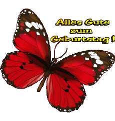 Mensajes Alemán Alles Gute zum Geburtstag Schmetterlinge 004 