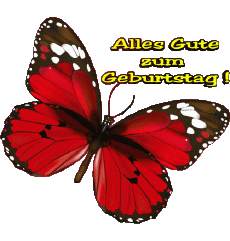 Messages German Alles Gute zum Geburtstag Schmetterlinge Transparent Background 004 