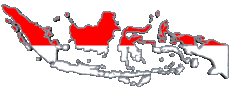 Fahnen Asien Indonesien Karte 