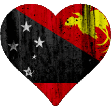 Drapeaux Océanie Papouasie-Nouvelle-Guinée Coeur 