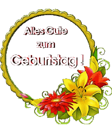 Nachrichten Deutsche Alles Gute zum Geburtstag Blumen Transparenter Hintergrund 018 