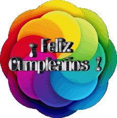 Mensajes Español Feliz Cumpleaños Abstracto - Geométrico Fondo transparente 006 